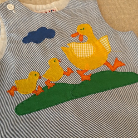 Hearts Designs Vintage 1980s dress with embroidered ducks 3T - Picture 2 of 7